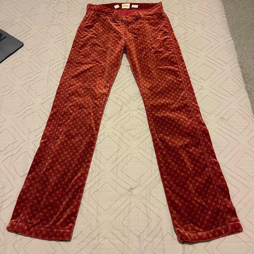 Todd Oldham Red Patterned Jeans